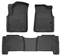 Husky Liners Weatherbeater 95671 - Alfombrillas para Infiniti QX80/Nissan Armada 2019-2024 | Parte Delantera y Segunda Fila, 3 Piezas, Color Negro