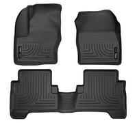 Husky Liners Weatherbeater Series 99741 - Revestimientos para Piso de Asiento Delantero y Segundo, Color Negro, para Ford C-MAX 2013-2018, Ford Escape 2013-2019, 3 Piezas