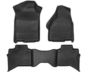 Husky Liners Weatherbeater Series - Revestimientos para Piso de Asiento Delantero y Segundo - Negro | 99011 | Compatible con Dodge Ram 1500 Quad Cab 2009-2018, Ram 1500 Classic Quad Cab 2019-2022, 3
