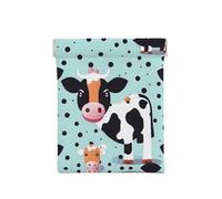 Husky Monedero con estampado de perro, organizador de monedas, soporte de cambio, cartera pequeña de viaje, para monedas, cambio, auriculares, Linda vaca lunares, One Size, Moderno