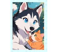 Husky Notebook A4: Kawaii Dog Journal | A4 Size 8.27x11.69 in | 120 Ruled Pages | Perfect for School, Notes, or as a Gift for Husky Fans