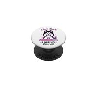 Husky Perro Divertido Ataque Pánico Loading Kawaii PopSockets PopGrip Adhesivo