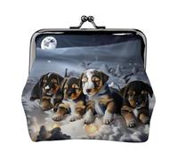 Husky Puppies Dogs - Carteras pequeñas para mujer, carteras para mujer, monedero para mujer, cartera pequeña para mujer, con cremallera y cierre de beso, Negro -, Talla única, Art Deco