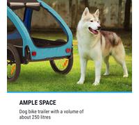 Husky remolque de bicicleta para perros 250 l aprox. lona 600D Oxford azul KLARFIT