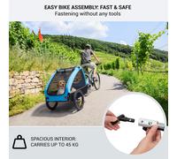 Husky remolque de bicicleta para perros 250 l aprox. lona 600D Oxford azul KLARFIT