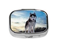 Husky siberiano 1, pastillero Meta con 2 compartimentos, organizador portátil