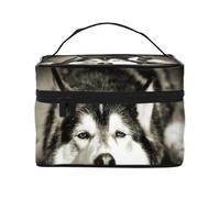 Husky Siberiano, Bolsa de Maquillaje Bolsa de cosméticos Bolsa de artículos de tocador de Viaje portátil Estuche para lápices Bolsa de artículos de tocador