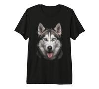 Husky Siberiano Cara Animal Cachorro Vida Silvestre Natural Camiseta Premium
