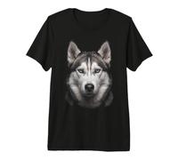 Husky Siberiano Cara Animal Cachorro Vida Silvestre Natural Camiseta Premium