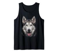 Husky Siberiano Cara Animal Cachorro Vida Silvestre Natural Camiseta sin Mangas