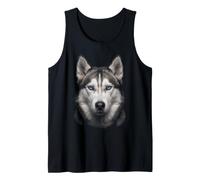 Husky Siberiano Cara Animal Cachorro Vida Silvestre Natural Camiseta sin Mangas