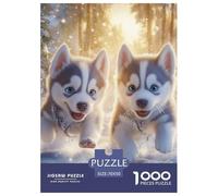 Husky Siberiano Puzzle De 1000 Piezas para Adultos Animales Clásicos Entretenimiento Creativo Pintura Rompecabezas Juego Familiar 70x50cm/1000pcs