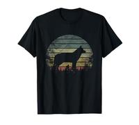 Husky Siberiano Retro Vintage 60s 70s Sunset Dogs Lovers Camiseta