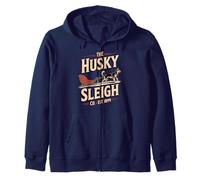Husky Sleigh Co - Huskies siberianos clásicos - Vintage Sudadera con Capucha