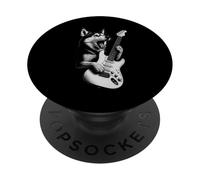 Husky Tocando Guitarra Rock Música Perro PopSockets PopGrip Adhesivo