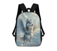 Husky with Angel Wings Majestic Pet TributeFlying Husky with Wings Mochila Escolar Para Niños Mochila Escolar Impresa En 3D Mochila Escolar De Moda Para Niños De Primaria Y Secundaria 17inch