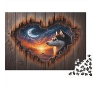 HuskyRompecabezas Clásico De 1000 Piezas Cartón Reciclado Madera en Forma de corazón Coordinación Ojo-Mano Adolescentes 12+, Tiempo Libre, Regalo De Cumpleaños 52x38cm/1000pcs