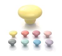 HUSL 6/12 x Pomos Armario de Cerámica de Colores Apastelados 40mm, Perillas, Pomos y Tiradores Redondas de Muebles para Cajones, Armarios, Puertas Interiores, Cocina (6, AMARILLO_APASTELADO)