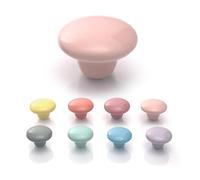 HUSL 6/12 x Pomos Armario de Cerámica de Colores Apastelados 40mm, Perillas, Pomos y Tiradores Redondas de Muebles para Cajones, Armarios, Puertas Interiores, Cocina (6, ROSA_APASTELADO)
