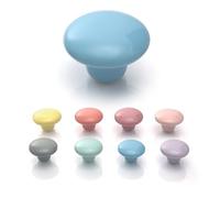 HUSL 6/12 x Pomos Armario de Cerámica de Colores Apastelados 40mm, Perillas, Pomos y Tiradores Redondas de Muebles para Cajones, Armarios, Puertas Interiores, Cocina (12, AZUL_APASTELADO)