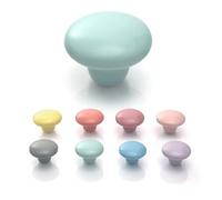 HUSL 6/12 x Pomos Armario de Cerámica de Colores Apastelados 40mm, Perillas, Pomos y Tiradores Redondas de Muebles para Cajones, Armarios, Puertas Interiores, Cocina (12, VERDE_MENTA)