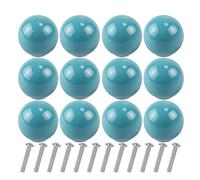HUSL Pomo de Armario Cerámica Multicolor ,Pomos de Muebles Redondos,Tirador para Cajones,Pomos Tiradores de Muebles,Pomo Armario de Cocina,Pomos para armarios, cajones y mueble.(Azul-30mm-12unds)