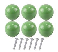 HUSL Pomo de Armario Cerámica Multicolor ,Pomos de Muebles Redondos,Tirador para Cajones,Pomos Tiradores de Muebles,Pomo Armario de Cocina,Pomos para armarios, cajones y mueble.(Verde-30mm-6unds)