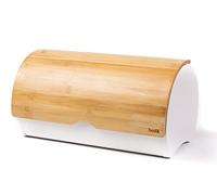 Husla 73944 Bread Bin, acero inoxidable/madera, blanco