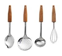 Husla 73952 - Juego de cocina (acero inoxidable/madera)