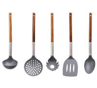 Husla 73953 - Set de cocina (nailon/madera), color gris