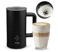 huslog Espumador de Leche Eléctrico 500W con Calentador 4 Modos (Espuma Caliente Densa y Ligera, Fría, Leche Caliente), 300 ml Calentar / 150 ml, Apagado Automático, para Cappuccino y