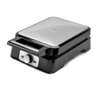 Huslog Gofrera Eléctrica para 4 Gofres Belgas, 1500W, Placas Antiadherentes, Control de Temperatura, Indicador Luminoso, Mango Cool Touch, Acero Inoxidable, Negro