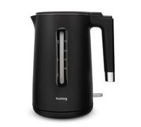 huslog Hervidor de Agua 1,5L 2200W Double Wall Cool Touch, Acero Inoxidable 304, Libre de BPA, con Indicador de Nivel de Agua, Base 360°, Protección contra Funcionamiento en Seco, Negro