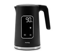 Huslog Hervidor de Agua Eléctrico 1,7 L, Control de Temperatura 40-100 °C, Pantalla Táctil LED, 4 Modos, Función Mantener Caliente, Acero Inoxidable y Cristal, Filtro Antical, Base 360°, 2200W, Negro