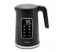 Huslog Hervidor de Agua Eléctrico 1,7 L, Control de Temperatura 40-100 °C, Pantalla Táctil LED, 4 Modos, Función Mantener Caliente, Acero Inoxidable y Cristal, Filtro Antical, Base 360°, 2200W, Negro