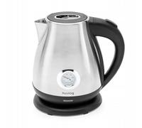 Huslog Hervidor de Agua Eléctrico Retro 1,7 L, 2200W, Acero Inoxidable, Indicador de Temperatura, Ebullición Rápida, Base 360°, Apagado Automático, Diseño Vintage, Plata