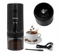 huslog Molinillo de café eléctrico inalámbrico, 30 W, mecanismo cónico con mecanismo de cerámica, batería USB-C de 2000 mAh, grado de molienda ajustable, molinillo portátil para casa y viaje, 25 g