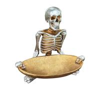 Husoiuy Cuenco Halloween Para Caramelos, Bol De Servir Calavera, Bandeja Vintage Siniestro Resina Para Joyas Fruta Galletas, Decoración Espeluznante Resina Para Cocina Encimera Cumpleaños Estantería