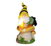 Husoiuy Farola Solar para Jardín con | Figurilla Decorativa de Resina de,Decoraciones de Setas para Jardín | Balcón Césped Patio Porche Estanque Ventana Exterior
