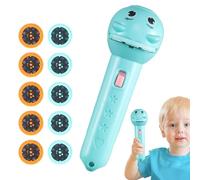 Husoiuy Linterna Infantil | Proyector con 80 Diseños - Linterna Proyector Interactiva De Dibujos Animados con 10 Discos Educativa para Niños Niñas Cuentos Hora De Dormir
