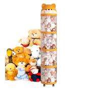 Husoiuy Organizador De Peluches - Jaula Organizadora Para Muñecas De Peluche | Torre Grande Transparente con Ruedas, Contenedor Decorativo para Habitación Infantil Dormitorio