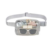 Husoiuy Riñonera Transparente para Mujer,Bolsa de Concierto Transparente,Riñoneras Deportivas Impermeables | Eventos de Estadio, Bolsa de Pecho Ajustable para Hombres y Mujeres Que corren al Aire