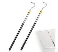 HUSOUE 2 barras telescópicas con ganchos, acero inoxidable, para toldos, ganchos para barcos con mango de goma, barra telescópica multiusos para toldos, ganchos para toldos, abridor de reptiles