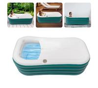 HUSPOO Bañera hinchable para adultos, plegable, 250 l de volumen y respaldo ergonómico, bañera de hielo móvil con aislamiento y cubierta, para jardín/exterior