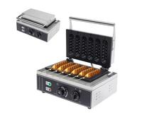 HUSPOO Máquina para perros calientes de acero para gofres de 1500 W, wafellolliker wafellolliemaker steel/maíz dog, gofrera para hasta 6 gofres en el mango, revestimiento antiadherente, lámpara de
