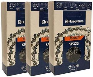 Husqvarna 581643680 - Juego de 3 Cadenas de Motosierra OEM SP33G X-Cut .325 .050 80DL DE 50,8 cm