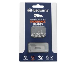 Husqvarna Automower® Endurance - Pack de 6 cuchillos de acero al carbono, diseño de 4 bordes para mayor durabilidad y cortes más nítidos