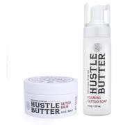 Hustle Butter Deluxe 150 ml y Foaming Tattoo Soap 207 ml - cuidado vegano para tatuajes antes, durante y después del tatuaje - libre de crueldad, sin parabenos, apto para todo tipo de piel
