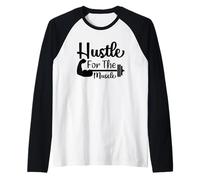 Hustle For The Muscle Gym Entrenamiento Motivación Camiseta Manga Raglan