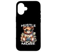 Hustle More Teddy Bear Money Vibes para emprendedores Carcasa para iPhone 16